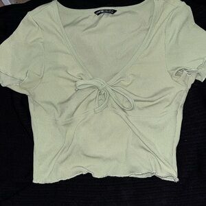 Green 90s low cut crop